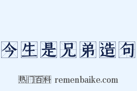 今生是兄弟造句是什么意思的图片